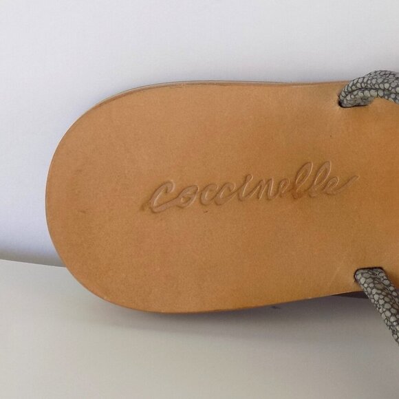 Coccinelle Crystal Embellishments Rhinestone Thong Sandals Size 40/US-9.5 - Picture 7 of 9